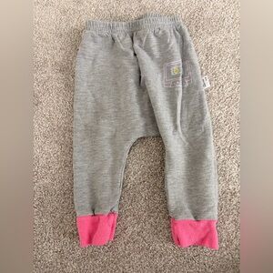 Kids Gray Jogger Pants with Pink Cuffs